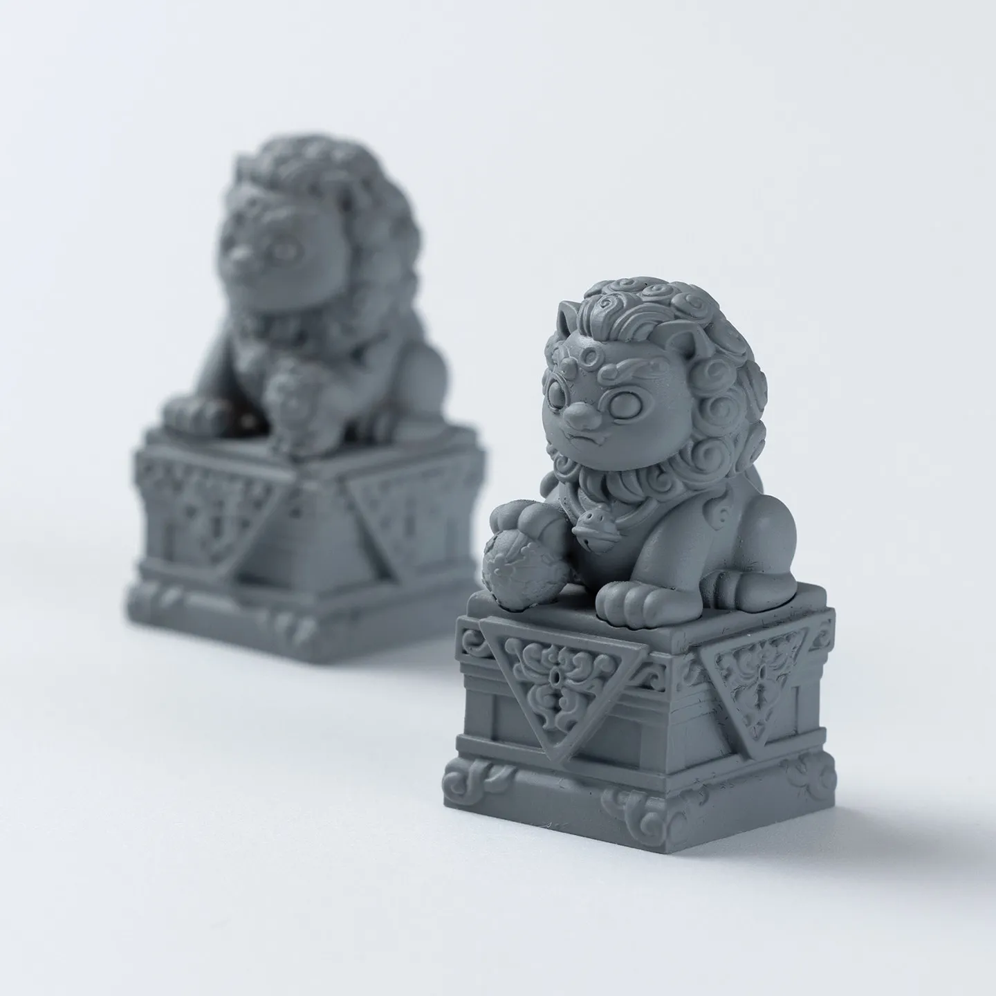 China's trendy wind attracts wealth, a pair of resin stone lion personalized keycaps, custom mechanical keyboard