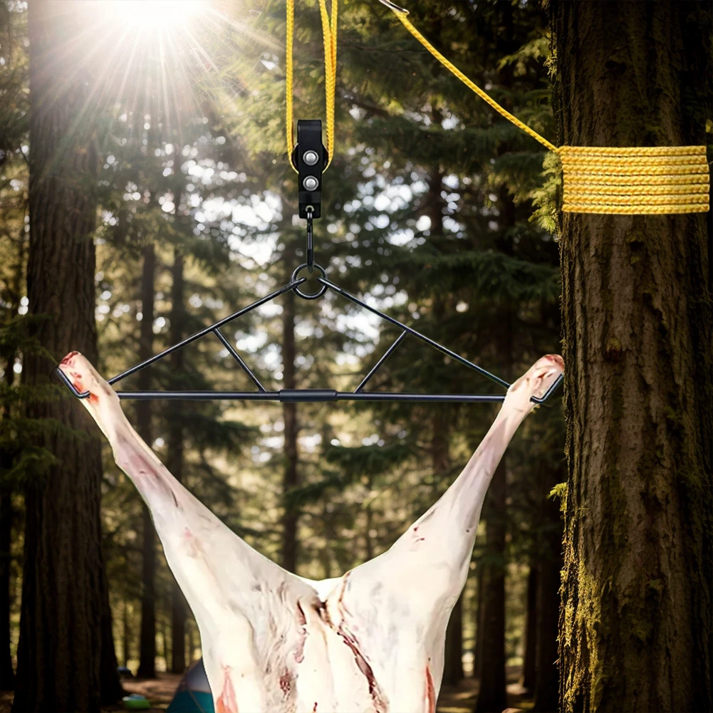 700LB Capacity Deer Hunting Game Hoist Pulley Lift System Elk Hoist Pulley Lift System with Gambrel Wild Hunting Gifts for Men