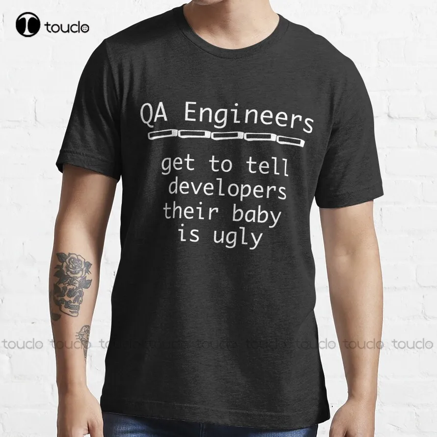 Funny Qa Engineer Shirt - Software Engineer Gifts T-Shirt White T Shirts For Men All Seasons Breathable Cotton Retro Gd Hip Hop