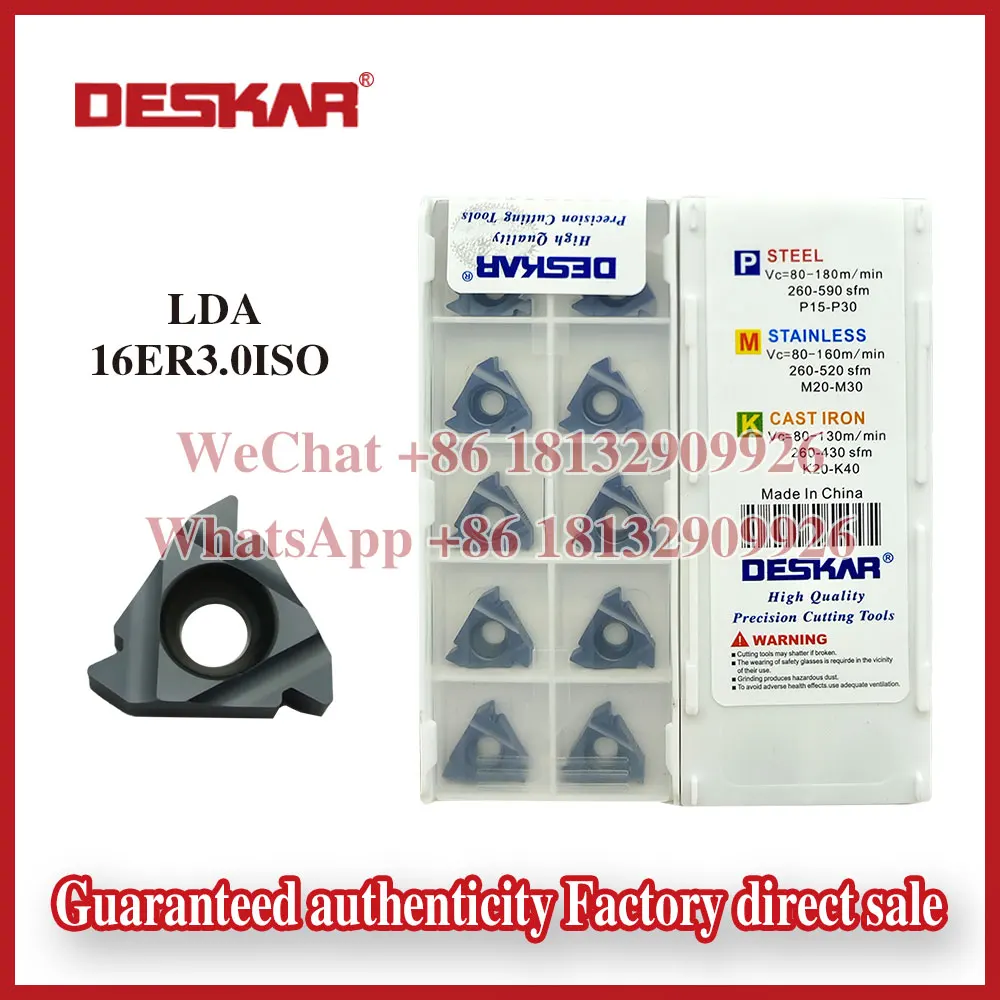 DESKAR 16ER2.0ISO 16ER2.5ISO 16ER3.0ISO 16ER3.5ISO LDA LDC K15 LF6118 شفرات CNC أصلية ملولبة