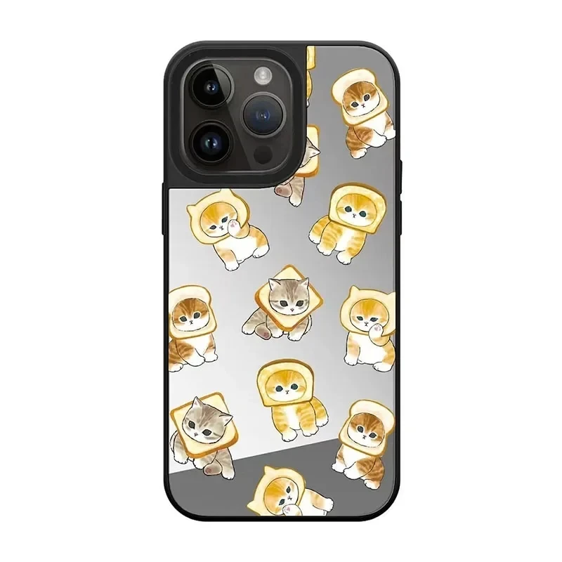 

Mirror Surface Honeybee Cat Cute Pattern iPhone 11 12 13 14 15 16 Pro Max Protective Case with MagSafe