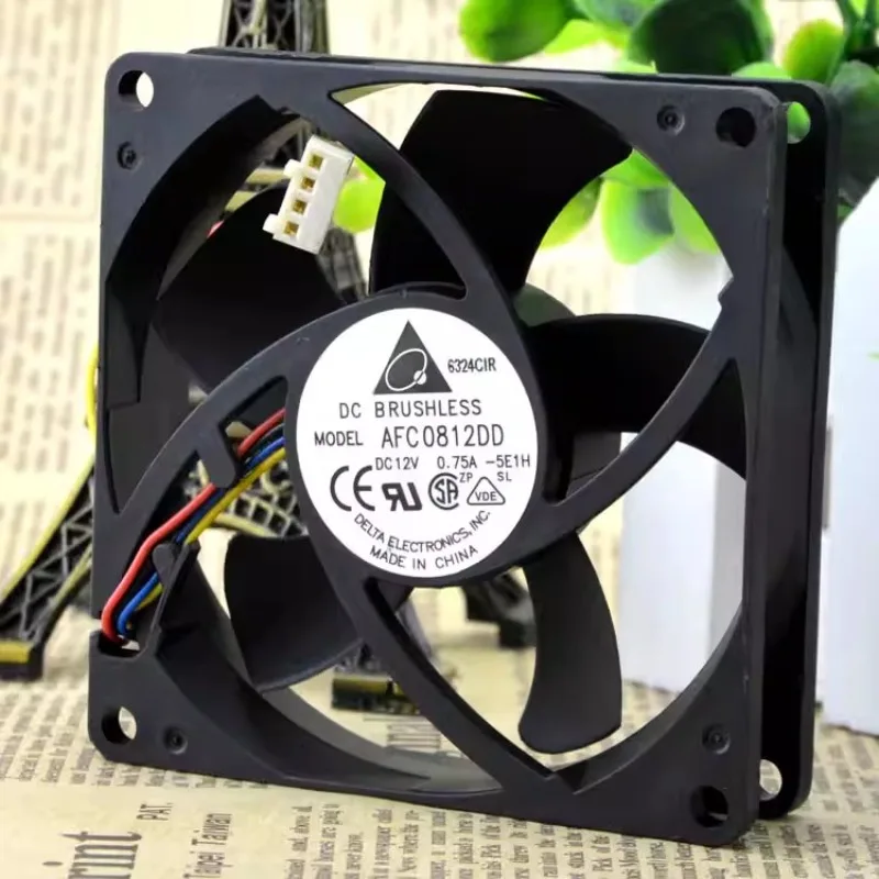 New Cooler Fan for Delta AFC0812DD 12V 0.75A Dual Ball PWM Automatic Speed Control Fan 8020 8CM 80x80x20mm