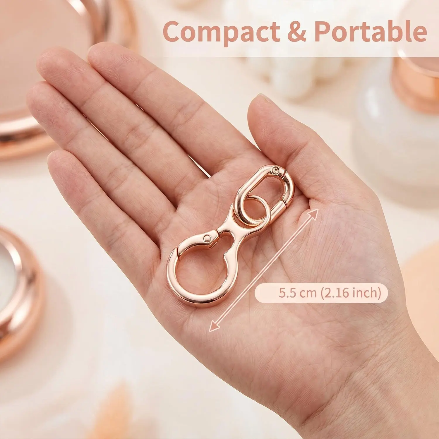 2pcs Swivel Clasp Clips, Metal Swivel Spring Snap Hooks, Key Chain Clip with Key Ring for Car Keychains