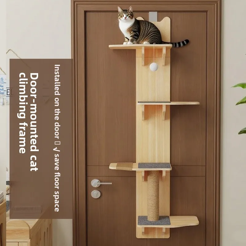Solid wood hanging door cat climbing frame cat climbing column cat grinding claws does not occupy an area of pet toys