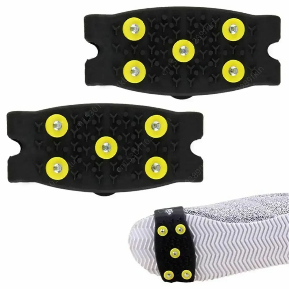 2pcs 5-Stud Snow Ice Claw Winter Climbing Anti Slip Spikes Grips Crampon Cleats Sport Shoes Cover for Women Men Boots Cover