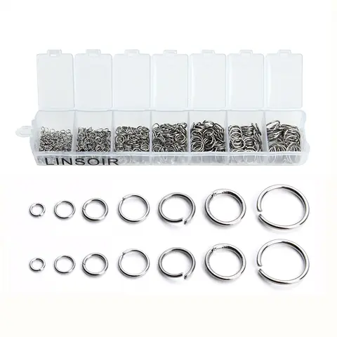 1 Box 3-10mm Stainless Steel Open Jump Rings Split Rings Link Loop Connectors For DIY Jewelry Making Crafts Necklace Accessories