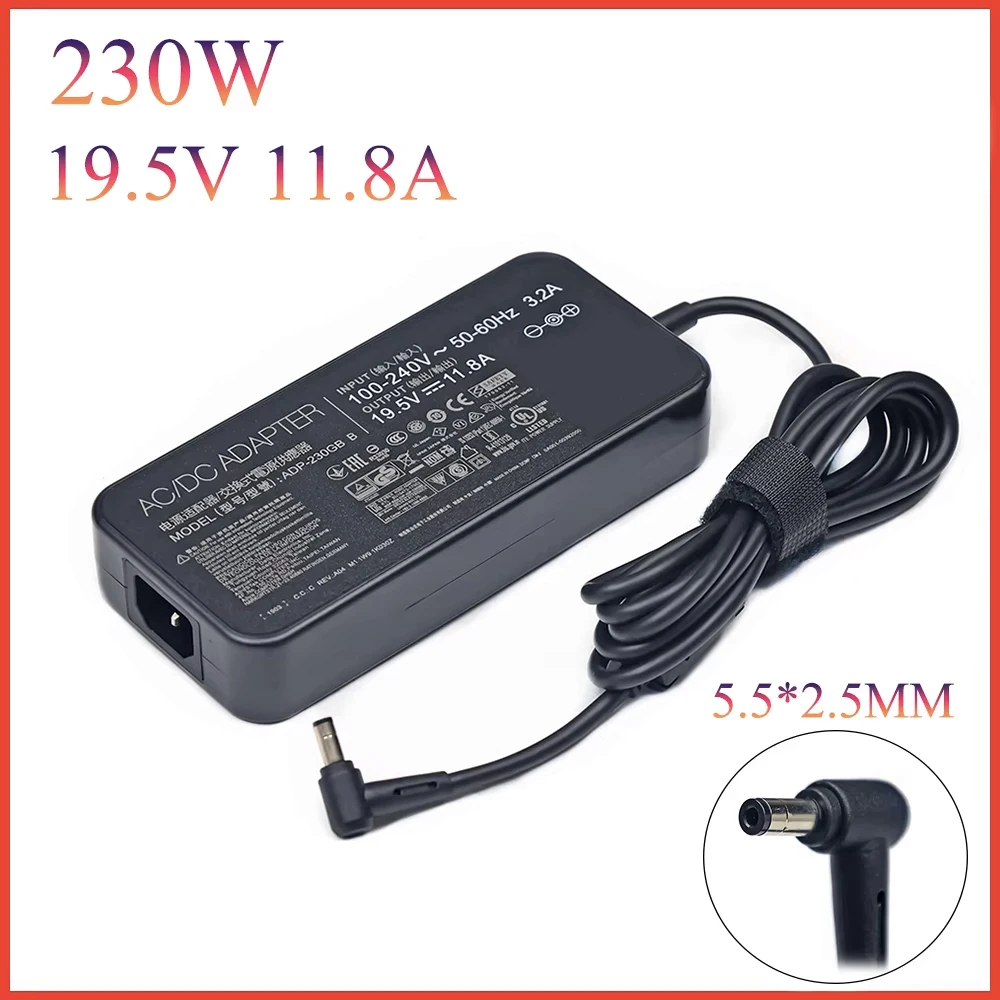 19.5V 11.8A 230W For ASUS Charger power supply AERO 15-Y9-4K80P AERO 15-X9-RT4K5MP GAMING Laptop Adapter ZX8-CR5S1 5.5 2.5mm