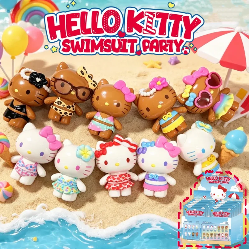 Новая серия Hello Kitty: купальники для вечеринок, мини-фигурки-сюрпризы в слепых коробках, милые куклы-бобы, украшения для приборной панели автомобиля, подарок на день рождения