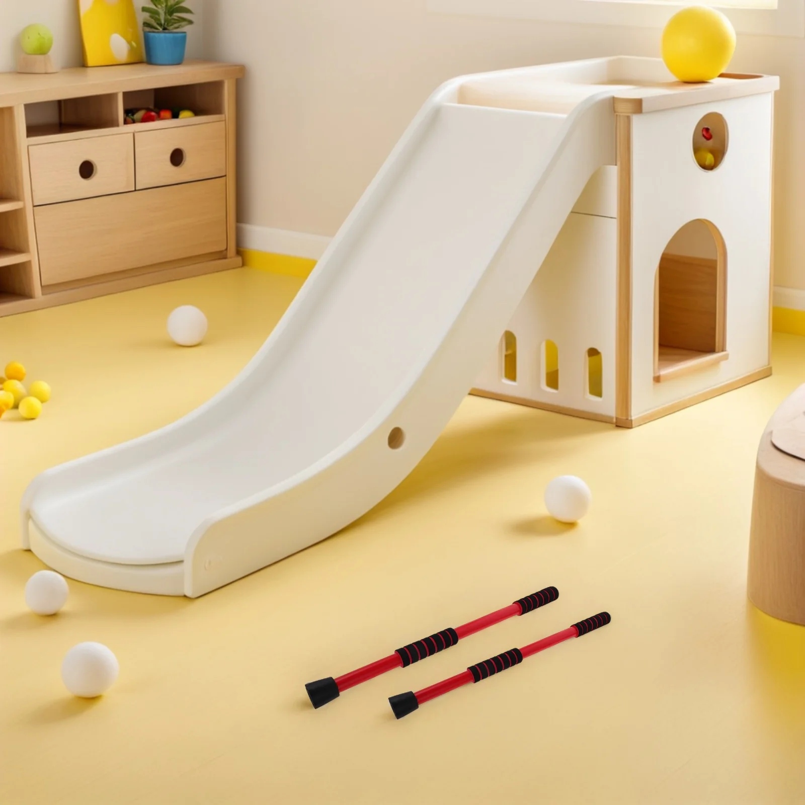 

1 Pair Children'S Scooter Paddle Lightweight Handle For Indoor Outdoor Play Non-Slip Grip Floor Scooters Exercise Equipment