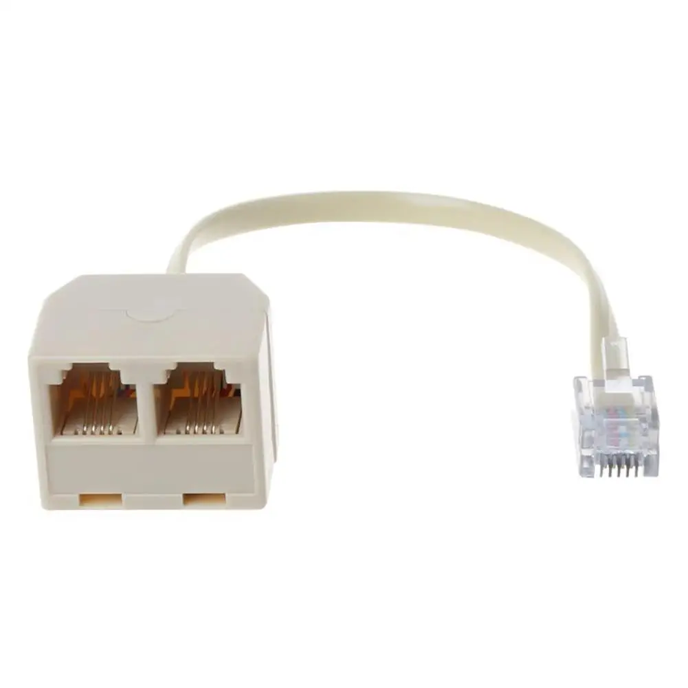 Telephone Splitter RJ11 6P4C 1 Male To 2 Female Adapter RJ11 To RJ11 Separator Telephone Line Cable Suit For