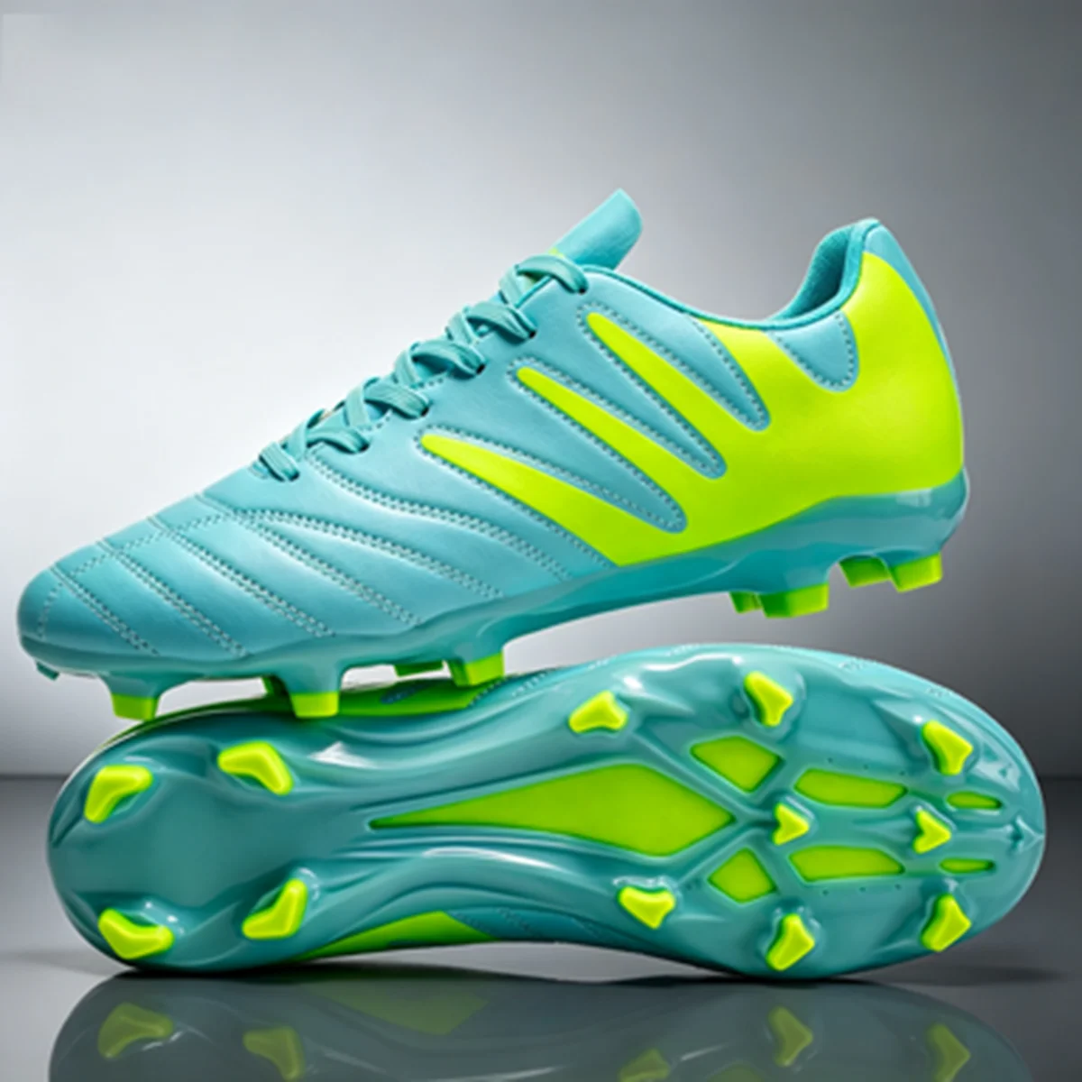 

Durable Youth Football Boots PU Woven Upper TPU AG FG Studs Breathable Anti-Slip Wear-Resistant Sports Footwear