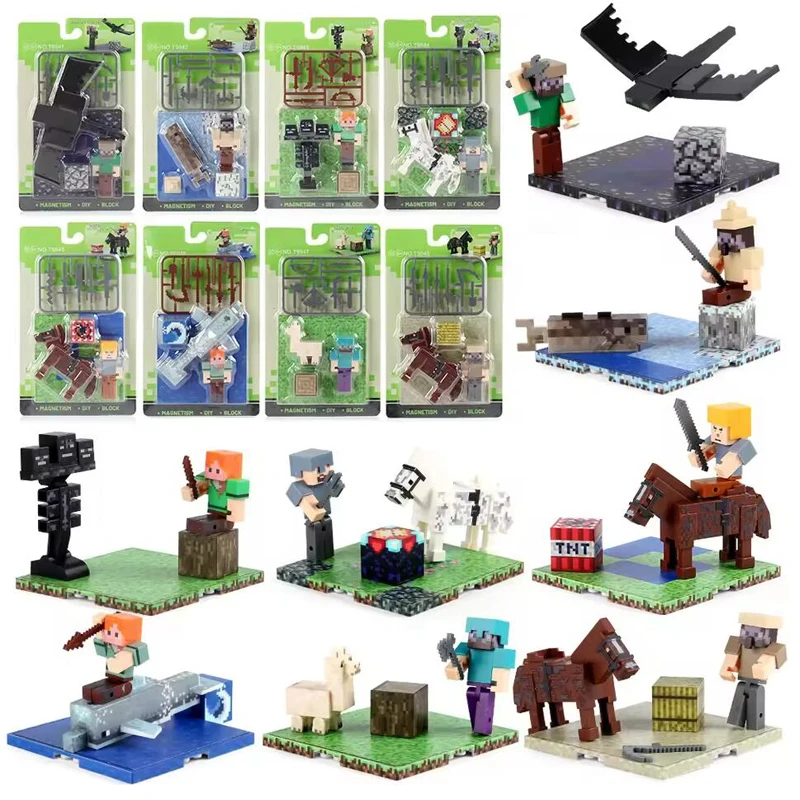 

New Minecrafts scene Action Figures HELL GATE Model Anime MC Game Enchantment Table Puzzle Assembled Toy Doll Mini Weapon Gifts