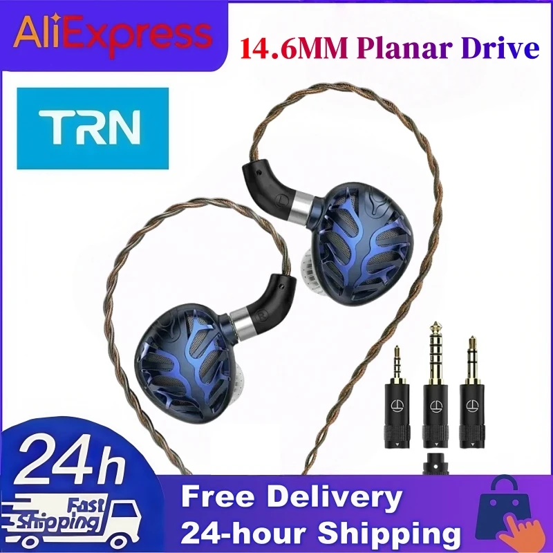 TRN Azure Dragon 14,6 mm Planar Drive, hohe Klangqualität, HiFi-In-Ear-Kopfhörer mit 2,5/3,5/4,4 mm Stecker, 2-poligem, abnehmbarem Kabel
