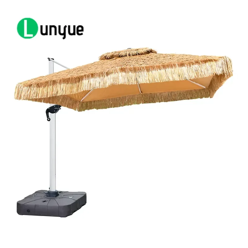 Large Outdoor Beach Umbrella Windproof Design Sunscreen Shade for Patio Garden Poolside Durable UV Protection Easy Setup