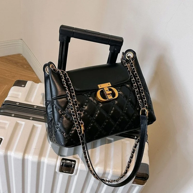 

Classic Leather Handbag For Ladies, Shoulder Bag With Removable Chain, Crossbody Tote By Famous Designer