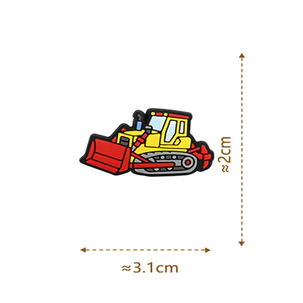 9-100pcs Cartoon Engineering Vehicle Series PVC Shoe Charms Accessories DIY Detachable Creativity Shoe Decorations Buckle Gifts