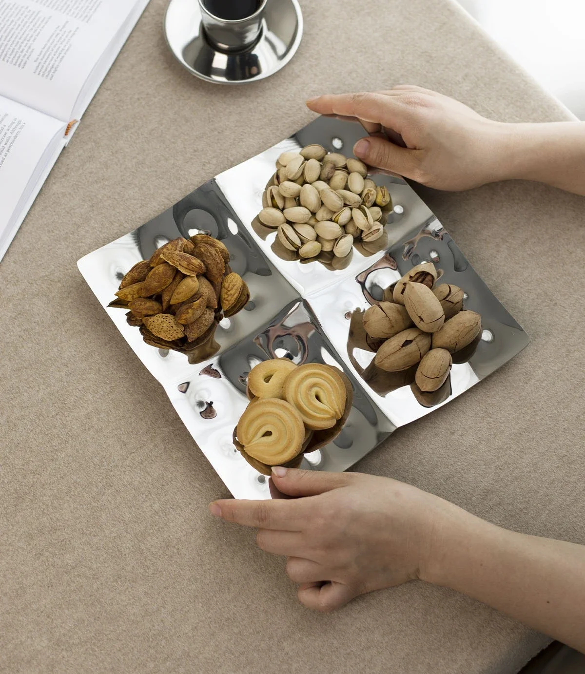 Limited Offer European Dining Table Fruit Plate Creative Light Luxury Snack Plate Candy Nut Grid Tray