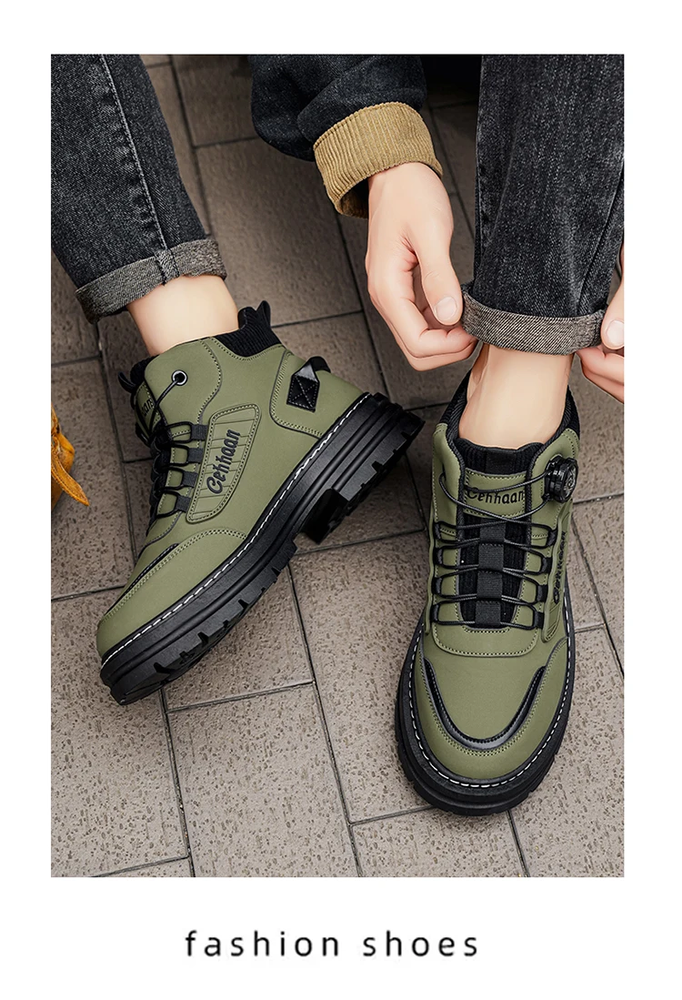 Herren-High-Top-Stiefel, Stofffutter für hohen Komfort, geeignet für Outdoor-Sportarten und den täglichen Gebrauch. – Detail 14