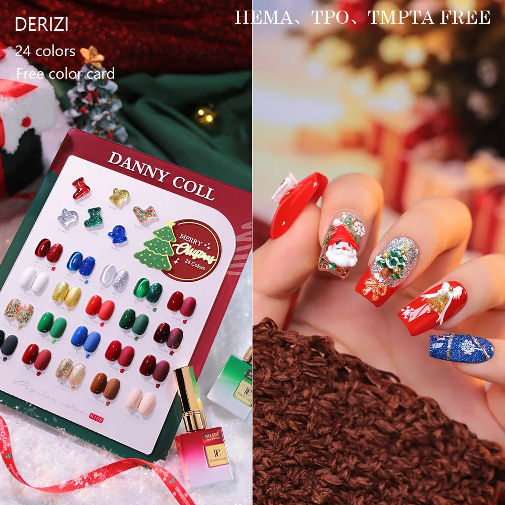 New Fall And Winter Gel Nails Polish Set 15ML Gel Polish Nail Set Christmas Red Cat's Eye Gel Soak Off UV LED Nail Varnish 24pcs