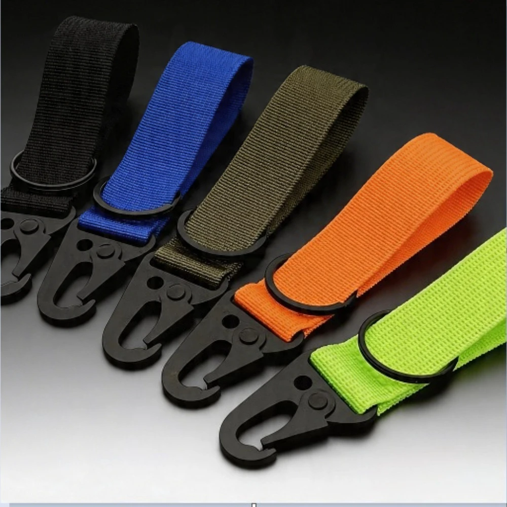 Custom Carabiner Nylon Keychain Hook Holder Webbing Buckle Hanging Backpack Belt Buckle Keyring Camping Hiking Accessory Gifts view 6