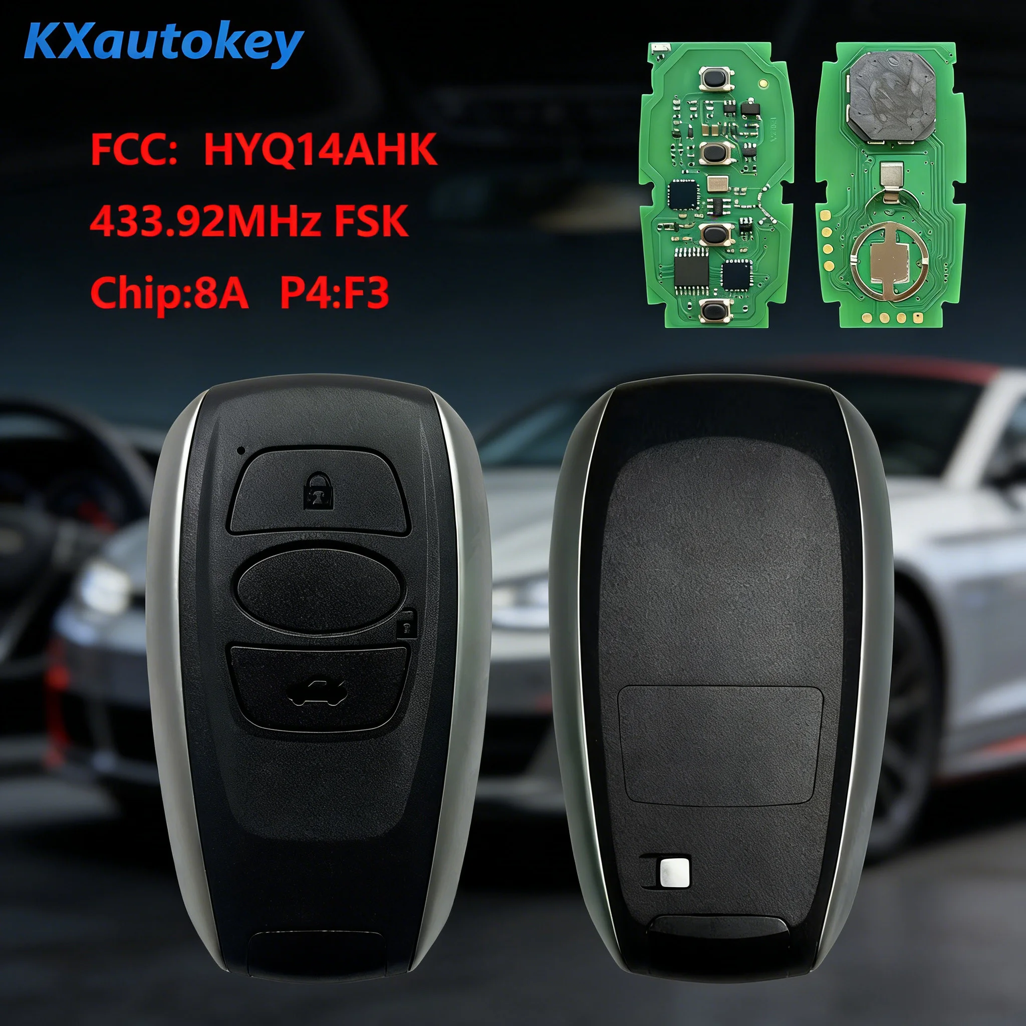 

KXK034007 Для Subaru 2017-2020 3B Smart Key FCCID-HYQ14AHK 433.92 МГц FSK Чип 8A Складной ключ с чипом для замены ключа Subaru