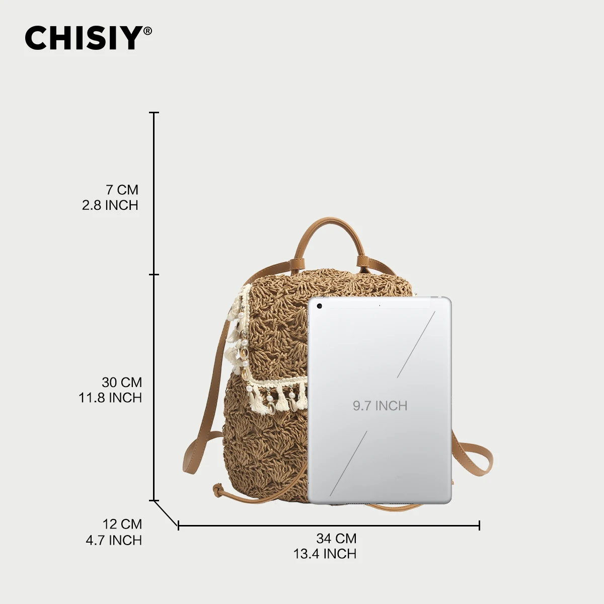 CHISIY Original Handmade Fashion Summer Forest Grass Weaving Large Capacity Beach Travel Shopping Backpack