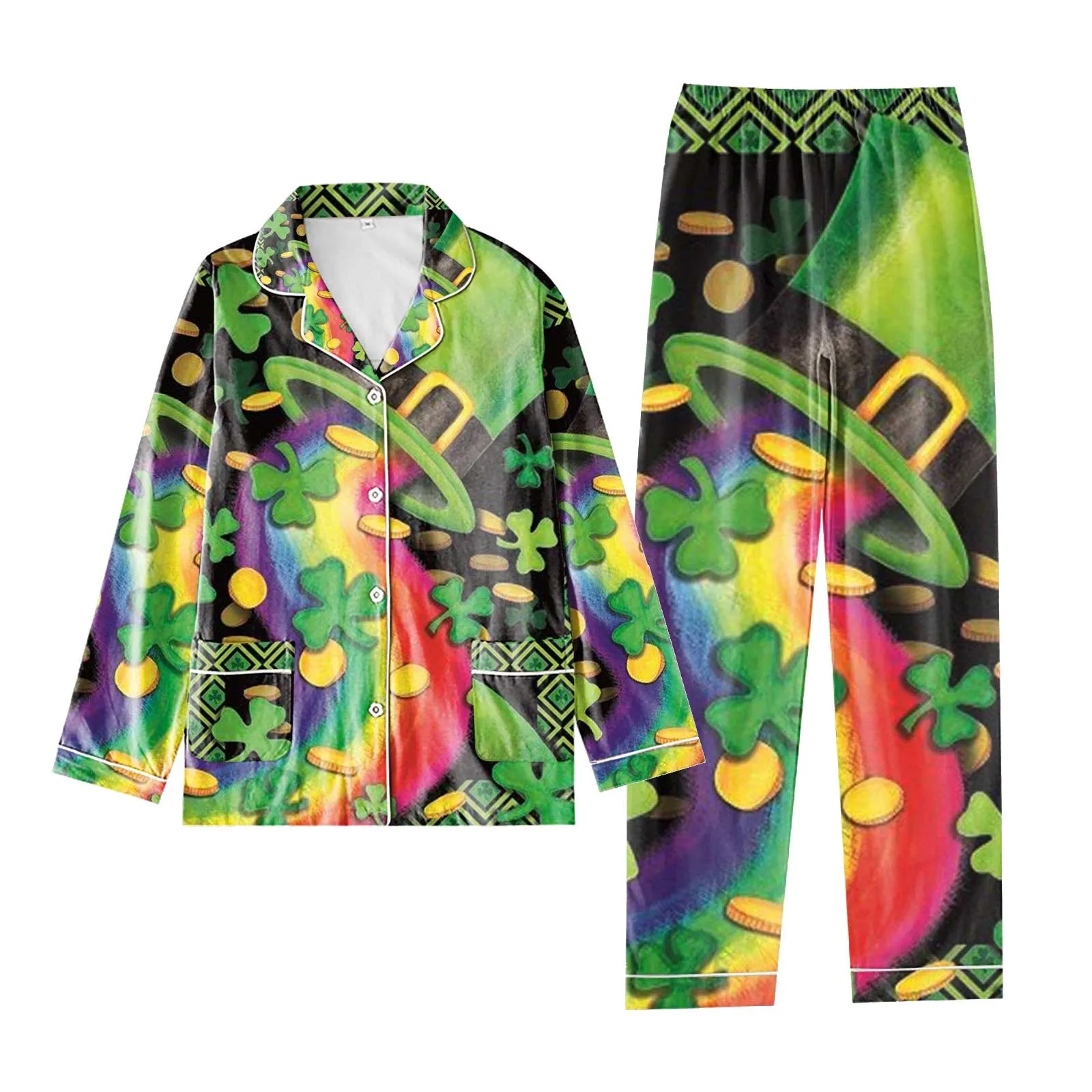 

Pajamas Set For Women Fashion Funny Printing Pyjamas Woman Long Sleeve Long Pant Home Wear Ladies Sleepwear Sets Female