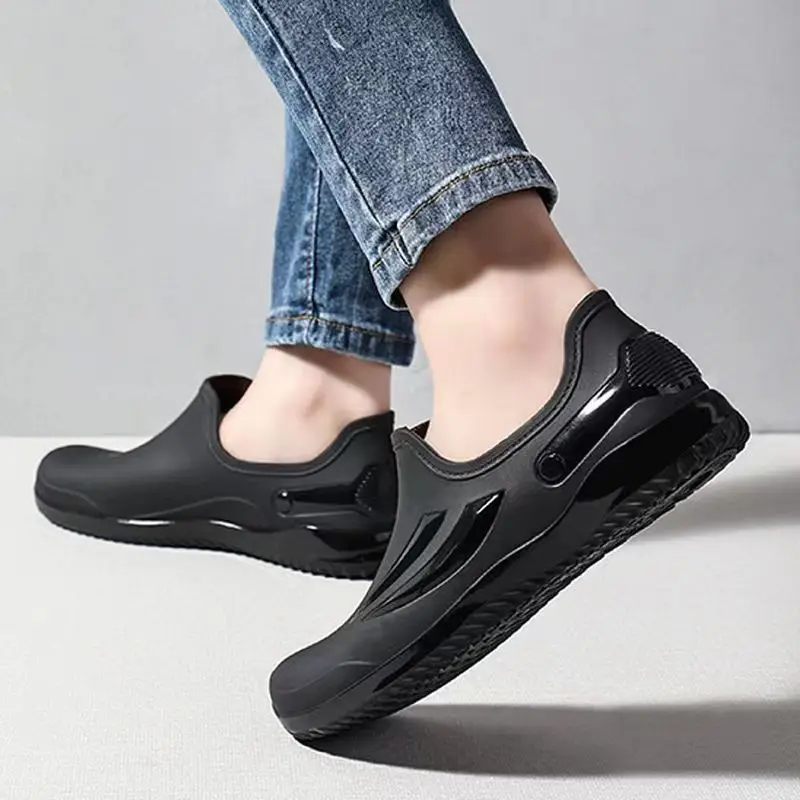 2024 New Women's Spring Autumn Low Top Slip-On Rain Shoe Soft Sole Non Slip Waterproof Flat Sole Work Shoes Garden  Shoes