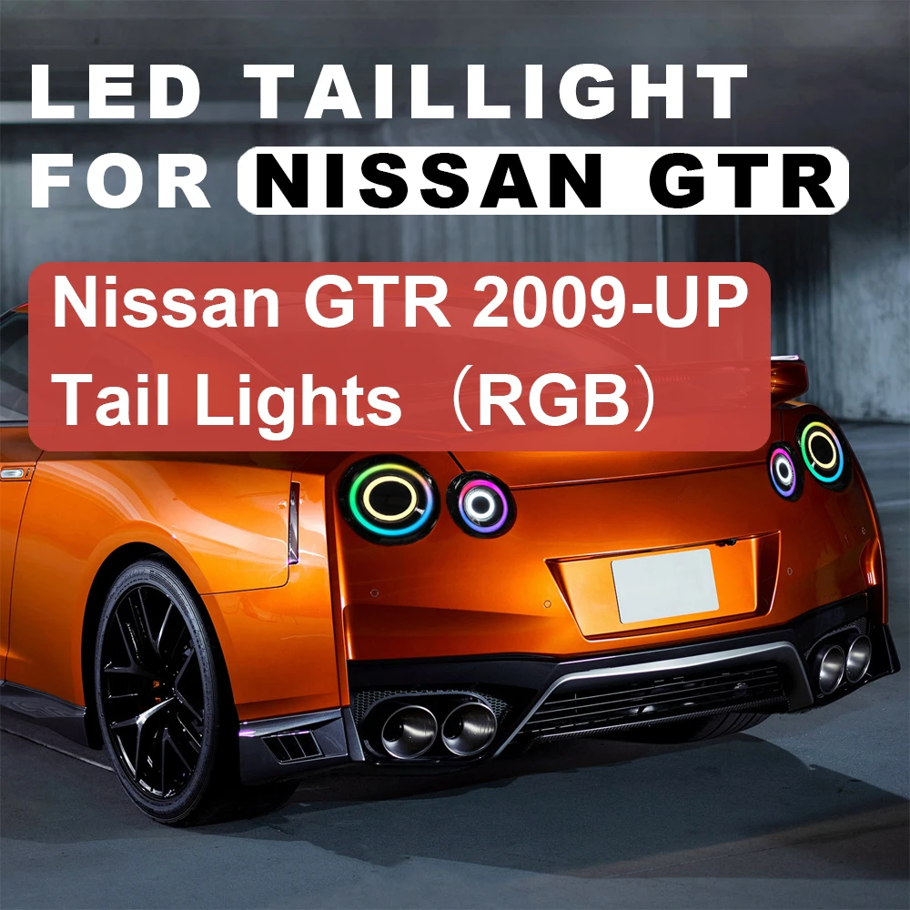 التوصيل والتشغيل RGB APP التحكم LED الذيل مصباح Klarna المتاحة بما في ذلك للصدمات لنيسان GTR R35 2009 Up LED الذيل مصباح