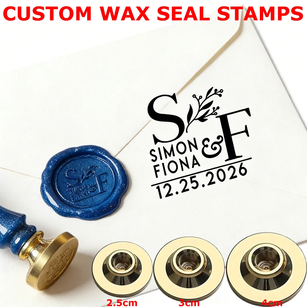 Custom Initial Letter Wax Seal Stamps Custom Logo Design Sealing Wax Stampers for DIY Wedding Envelope Paper Card Decoration