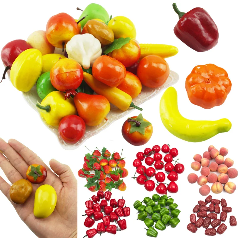 Mini frutas y verduras artificiales, suministros de espuma de simulación para festivales, decoraciones DIY para reuniones familiares, TMZ, 10/20 piezas