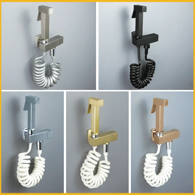 

Латунный ручной набор для душа со спреем для биде, квадратный специальный смеситель для унитаза, смеситель для биде, аксессуары для ванной комнаты, оборудование