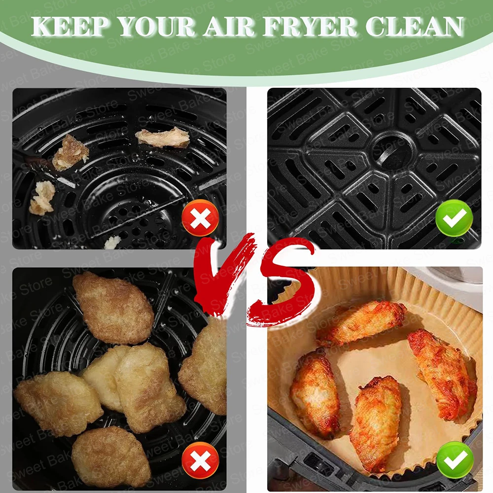 8.6 بوصة × 5.5 بوصة مقلاة هوائية مزدوجة المنطقة بطانات ورق زبدة مستطيلة للنينجا AF300EU AF400EU Foodi، SL400EU Double Stack XL