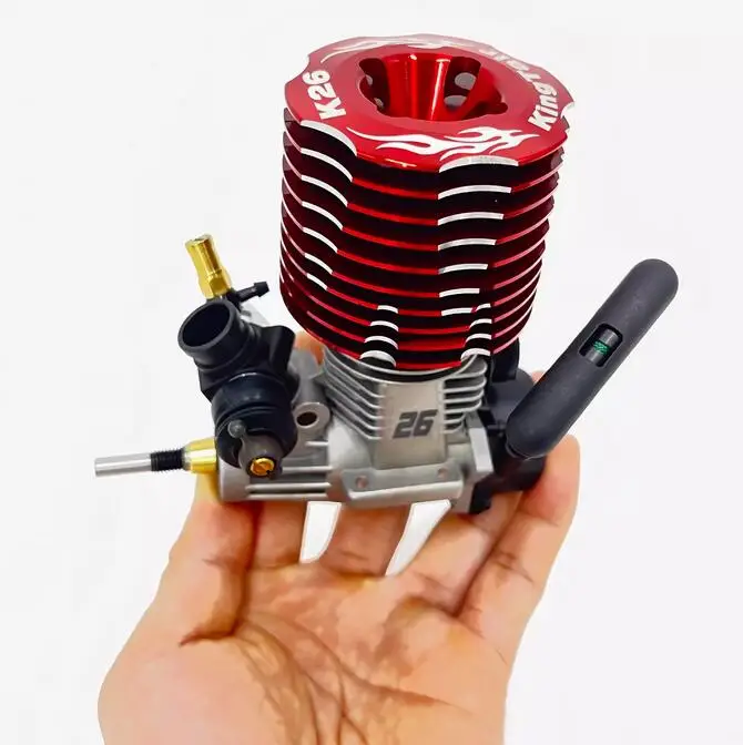 Kingtair K26 Two 2-Stroke methanol Nitro Engine with Pull Starter 4.32cc for 1/8 1/7 Buggy Truck truggy RC Car KYOSHO MP9 HPI