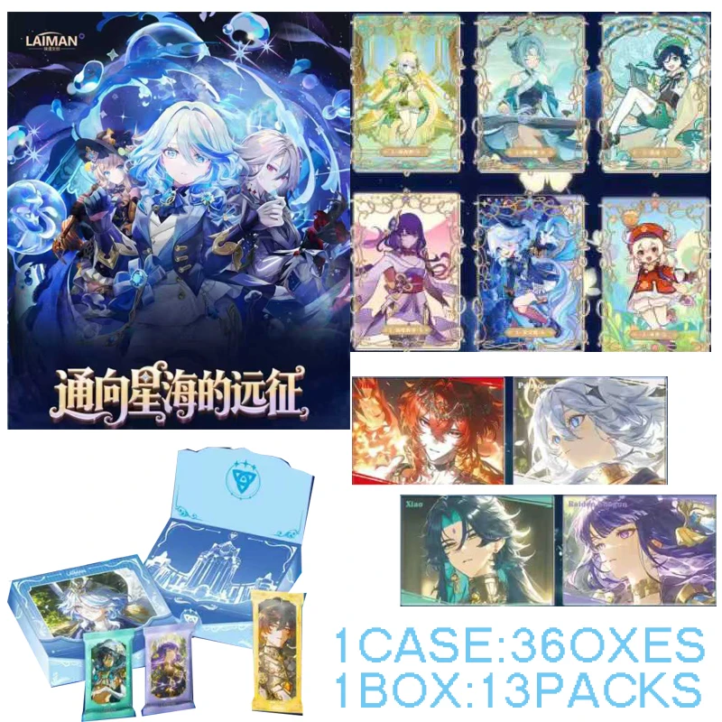 2025 Laiman Genshin Impact Collection Cards Box Epic Craft Card TCG Pack Anime Game CCG Board هدايا تجارية ألعاب لعبة الطاولة