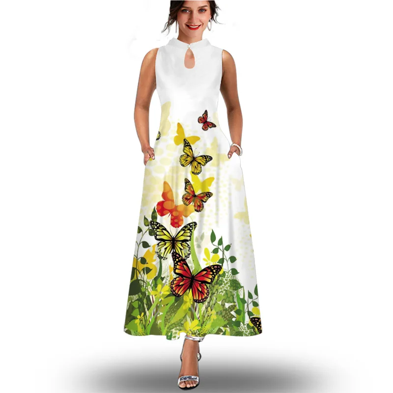 2022-Border Women's Clothing Summer New European and American Long Skirt Sleeveless Fashion Skirt Foreign Trade Pri