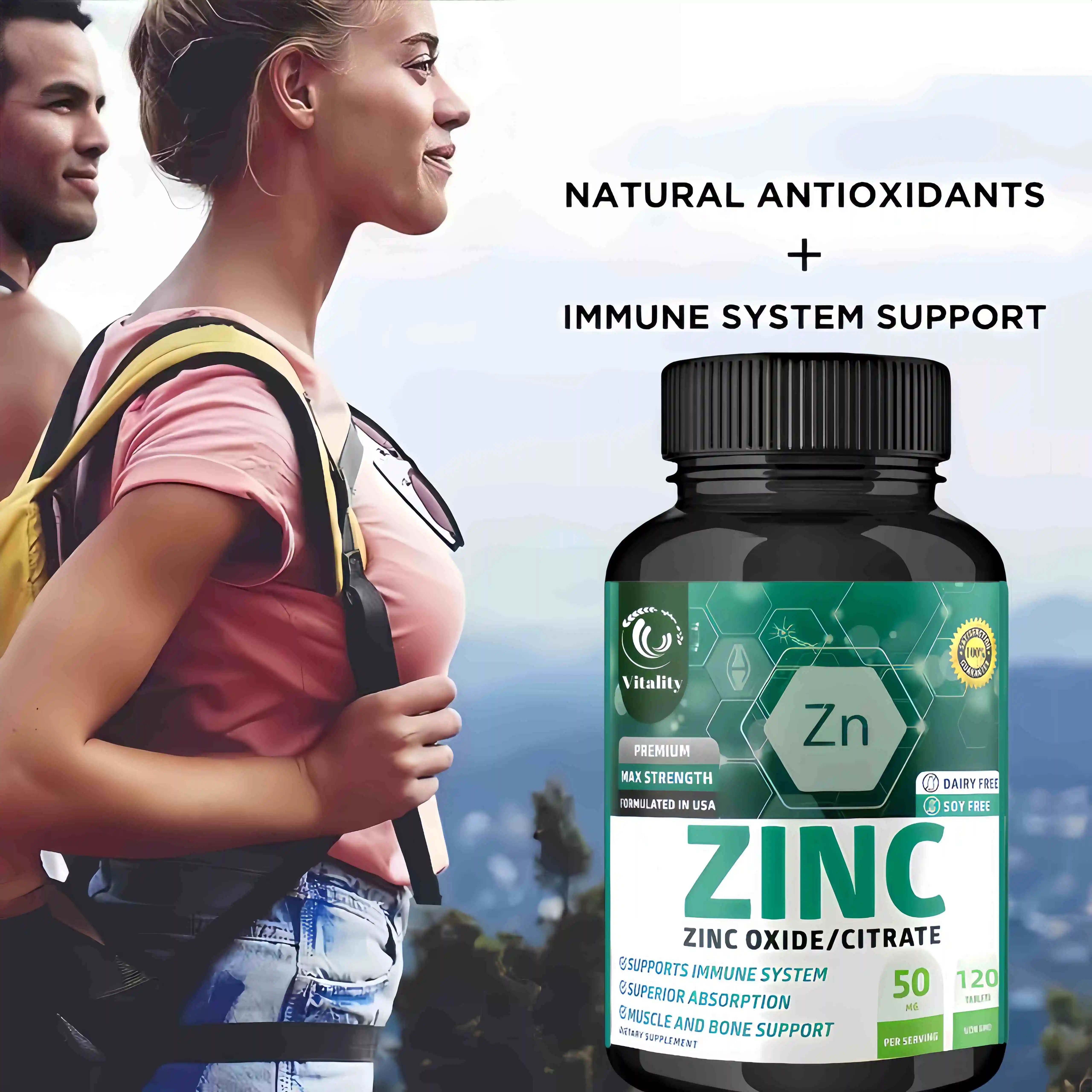 Zinc - Best Absorbed Zinc Supplement - Immune System Booster, Hair, Skin, Nails, Fertility, Powerful Antioxidant