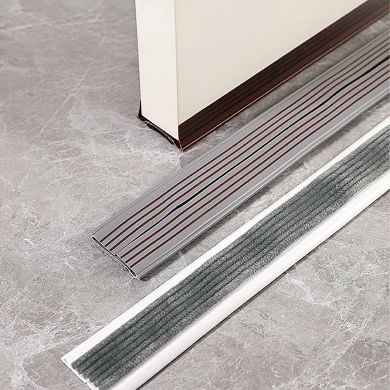 93cm Self Adhesive Door Sweep, Door Bottom Seal Strip with Brush Weather Stripping, Flexible Door Gap Cover for Interior Home