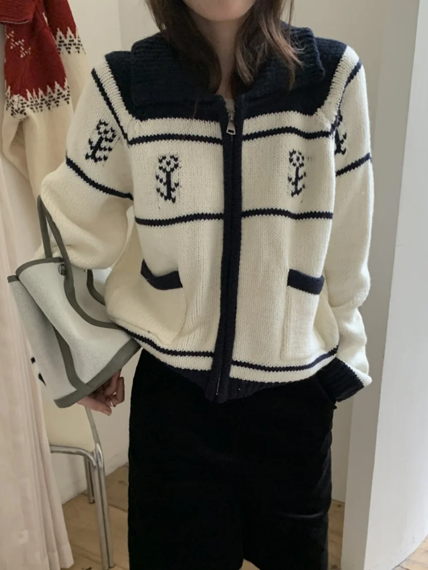 

Alien Kitty New Loose Sweaters Gentle Coats Women Winter Casual Sweet Girls Christmas OL Knitted Fashion Slim Vintage Florals