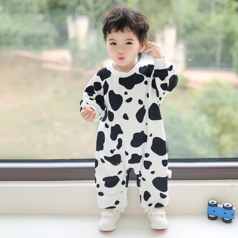 

0-3 years old Baby Clothes For Boys Girls Rompers Autumn Kawaii Cow Printing Long Sleeves Bodysuit Child Jumpsuits Newborn