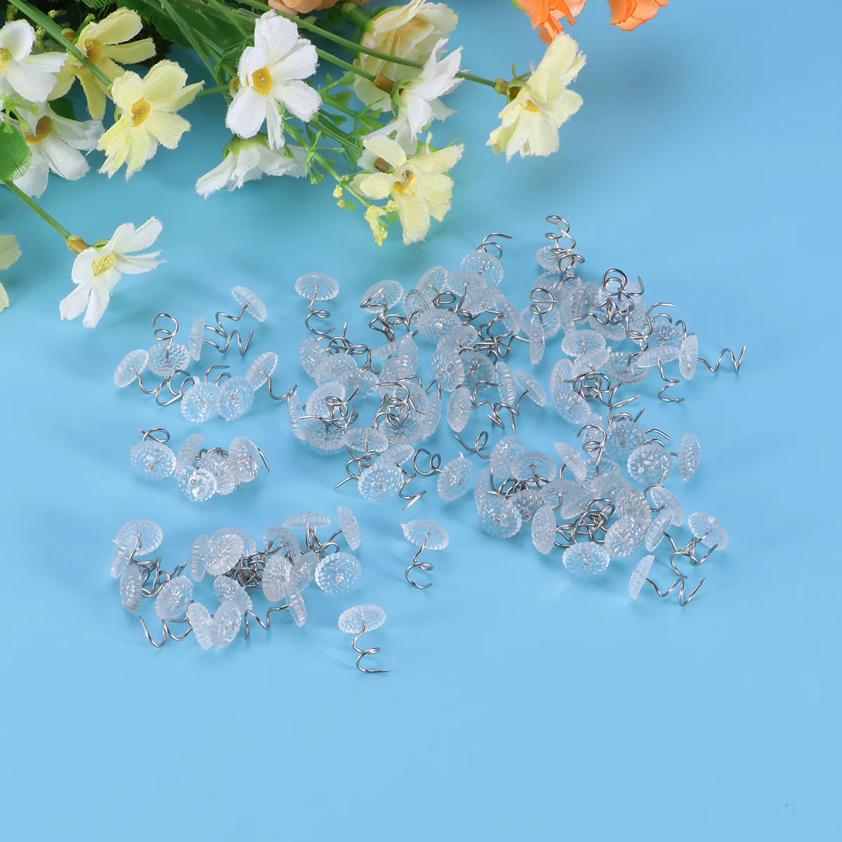 

100pcs Anti-Slip Clear Head Rust-Proof Upholstery Slipcovers Bedskirts Sheet Holder Tool Furniture Garment Sliding