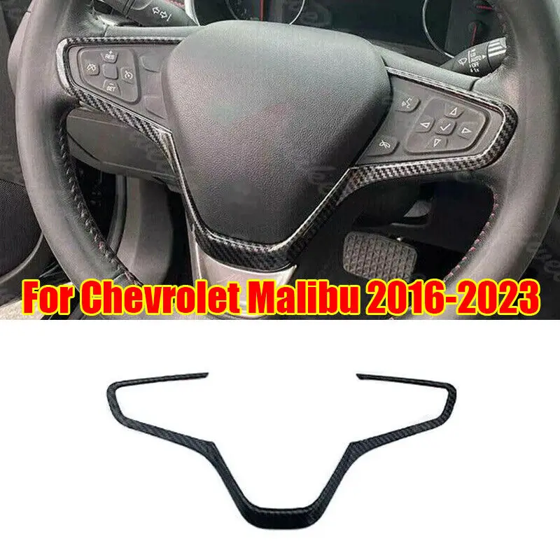 Carbon Fiber Steering Wheel Sheet Cover Trim Fit For Chevrolet Malibu 2016-2023