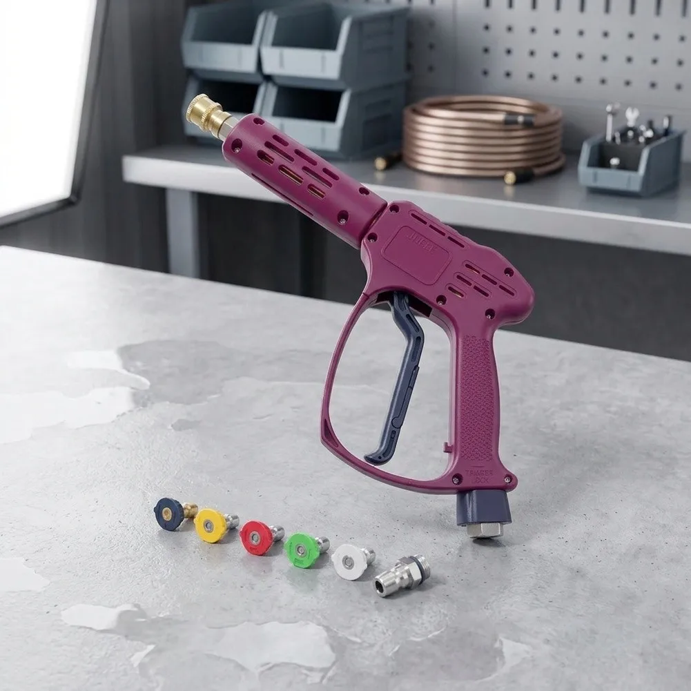 Pressure Washer Sprayer with Five Nozzle Types 0 15 25 40 Degree and Soap Plus 3/8 Quick Connect for Adjusted Spray Patterns