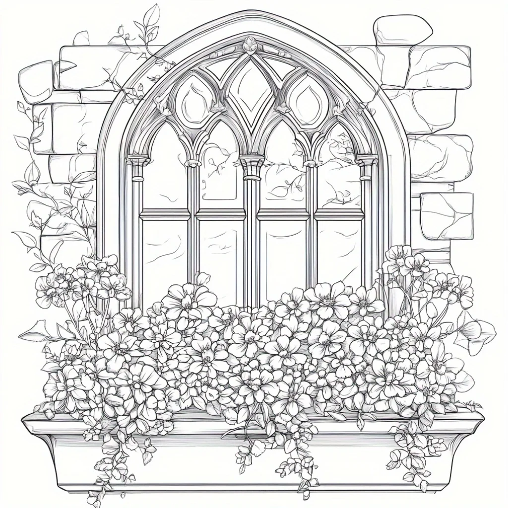 Livro para colorir de janela sonhadora de 28 páginas para redução de estresse adulto |   Livro para colorir para alívio do estresse e redução do humor dos namorados