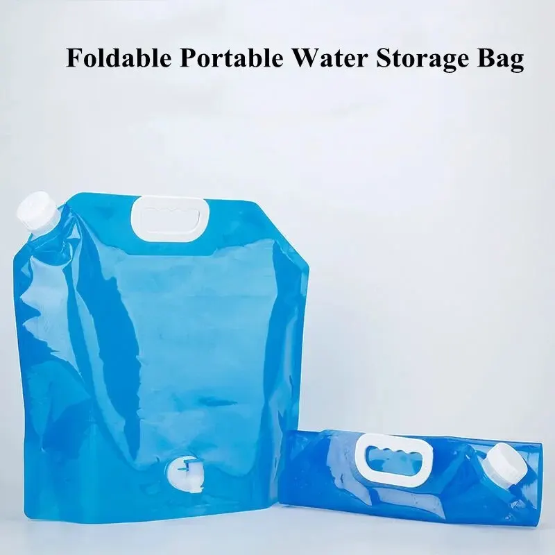 5/10L Camping Water Bag Portable Folding Water Bucket Large Water Container Outdoor Travel Collapsible Pouch Can Camping Supplie