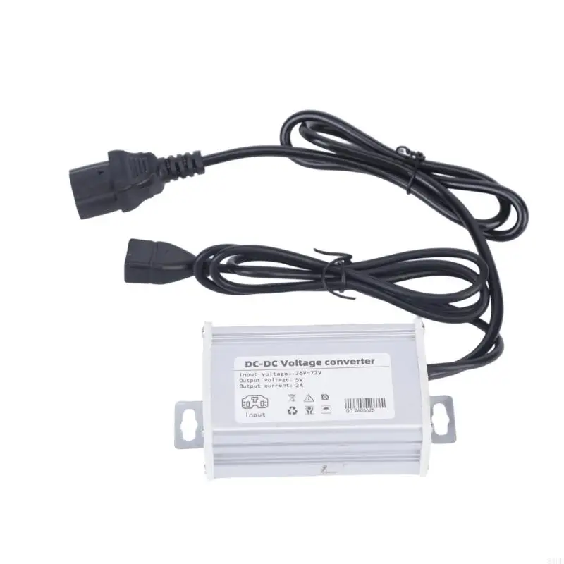 36V-72V Electric Bike Power Converter with 3 Pin Input Form and Female Adapter for Scooter Accessory Cable Planning and Battery