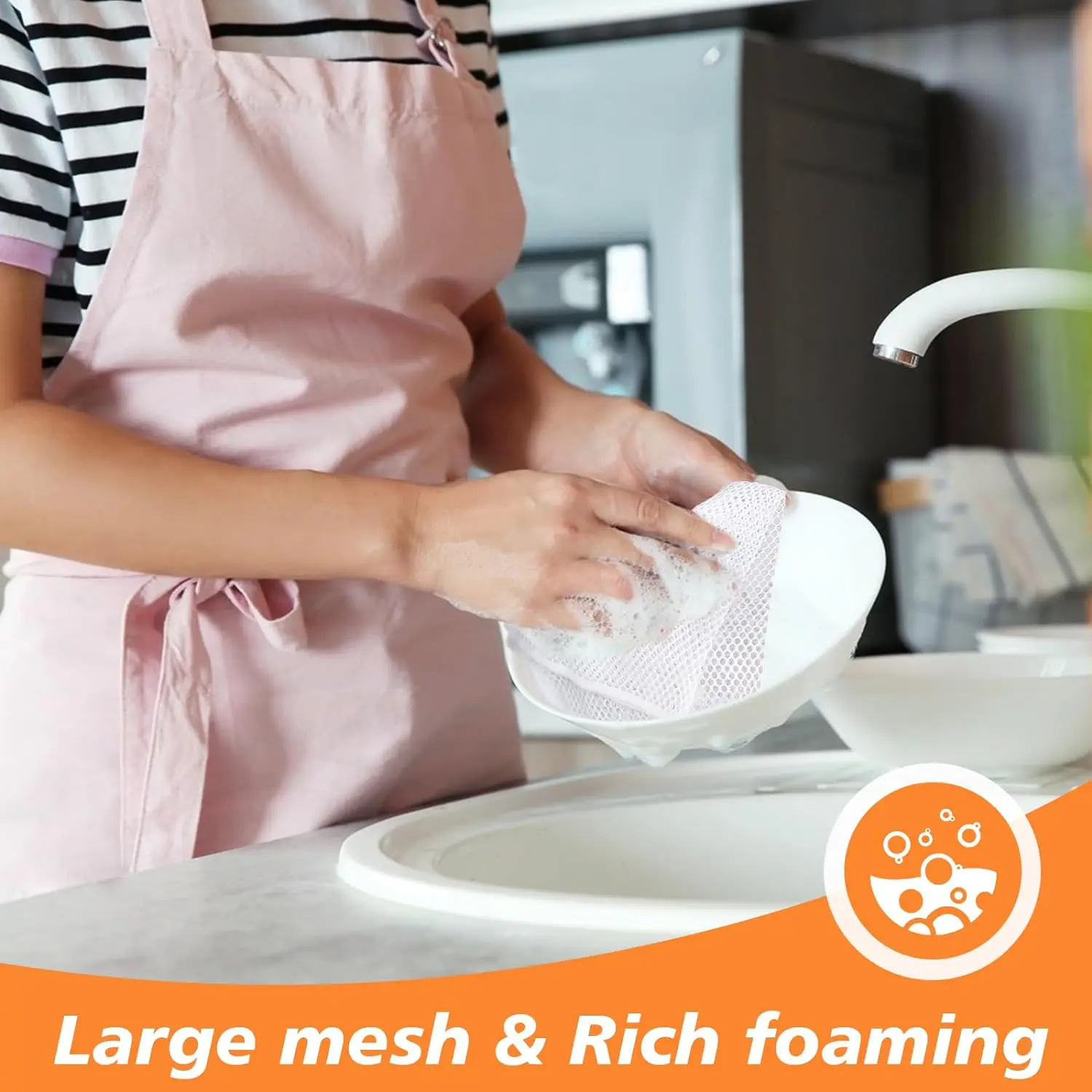 Mesh Dish Cloths for Washing Dishes No Odor Dishes Scrubber for Kitchen-Fast Drying and Easy to Clean Mesh Dishes Cloth 12 Pack