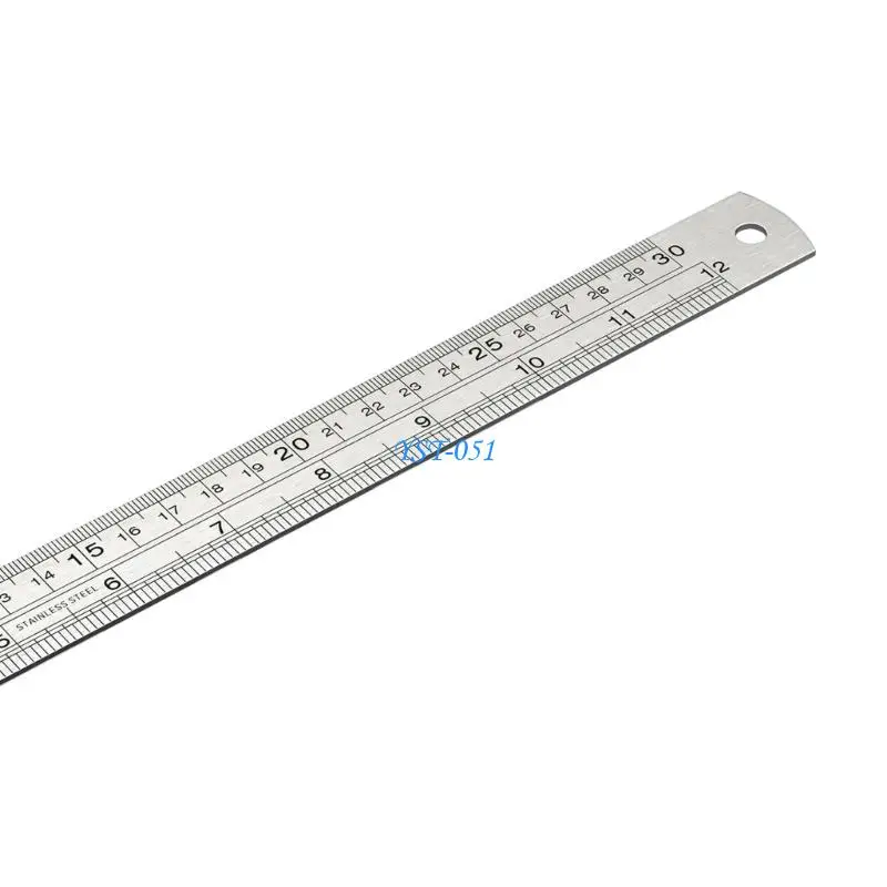 E15A Double Side Metric Royal Steel Straight Ruler with Etched Scale Essential Drafting Rule for Accuracy Drawing