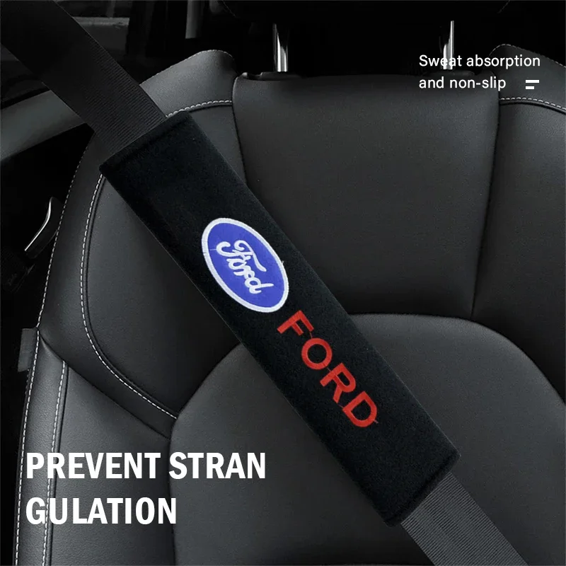 Auto Accessories Car Seat Belt Logo Cover Shoulder Pad Car Styling For Ford Focus Mondeo Kuga Fiesta MK7 Escort Edge 2 4 MK2 MK4