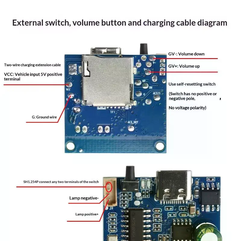 DC 3.3V-4.2V 5W Bluetooth Amplifier Module High Fidelity Output With TWS Pairing Type C Audio Amplifier Board 1Pcs